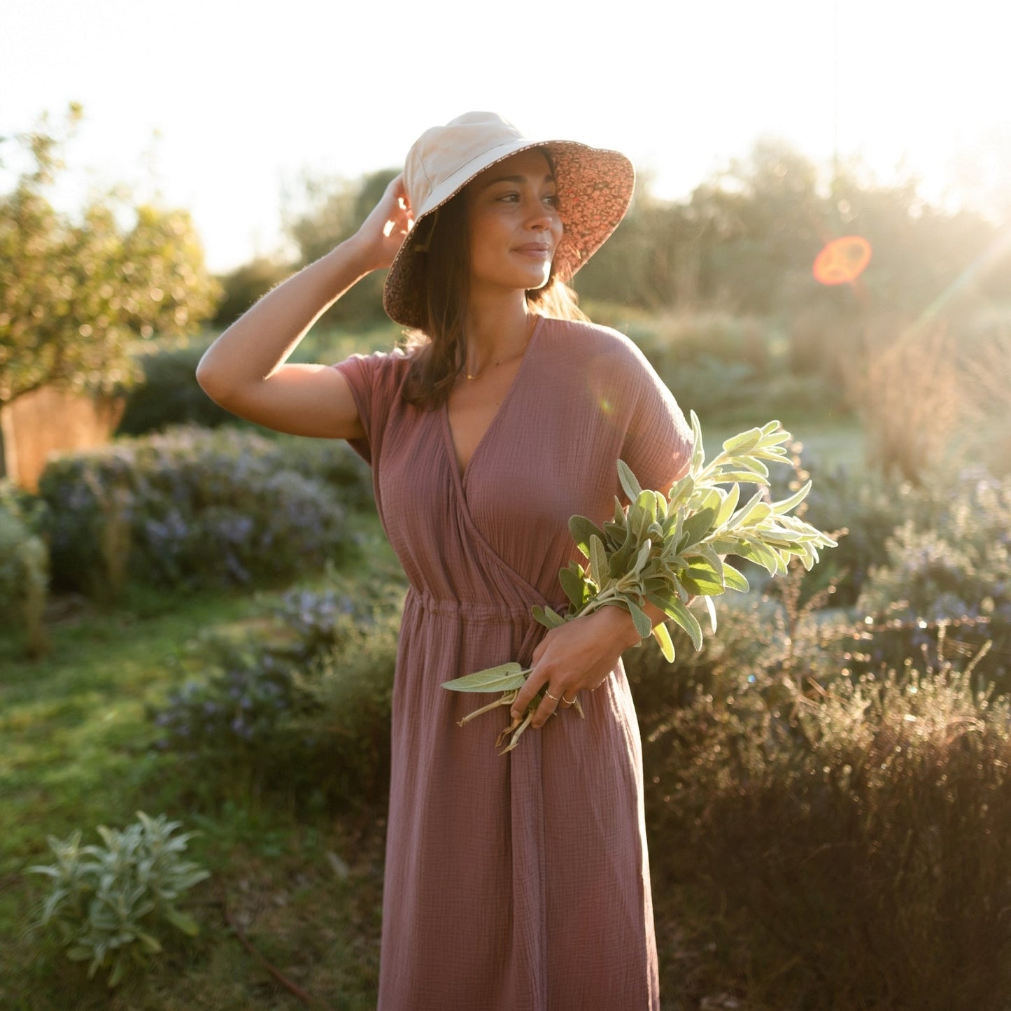 Vestido cruzado midi de muselina Milva