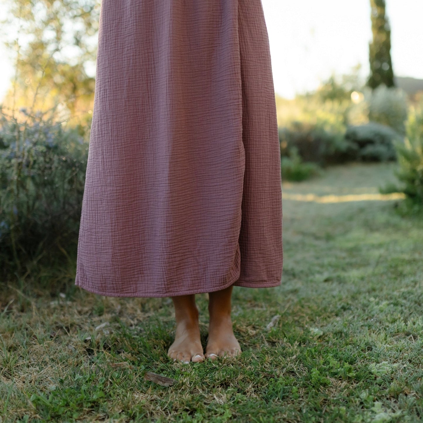 Vestido cruzado midi de muselina Milva