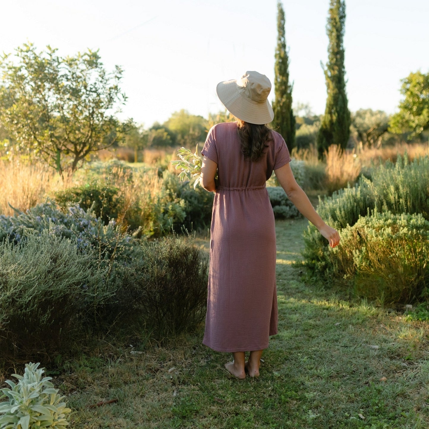 Vestido cruzado midi de muselina Milva
