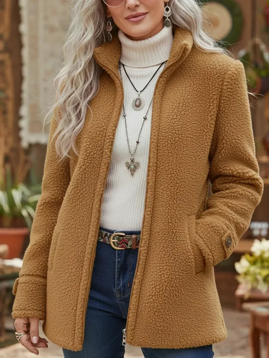 Chamarra polar texturizada Hazel color camel