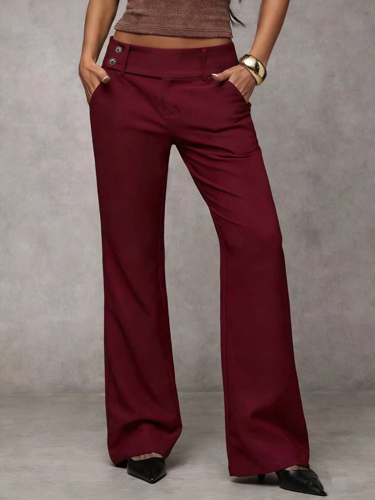 Duna™ | Pantalones Modernos Amplios – Vino