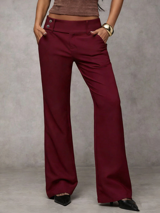 Duna™ | Pantalones Modernos Amplios – Vino