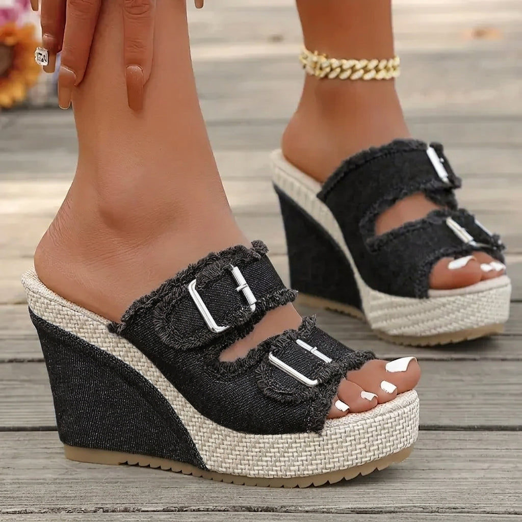 Atelier | Sandalias de Plataforma con Borde Deshilachado