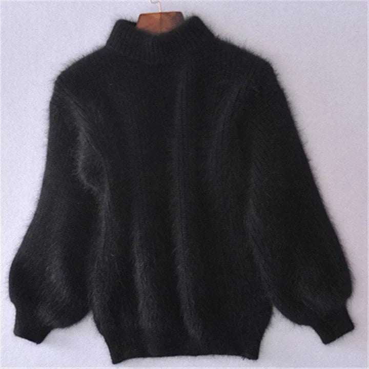 Suéter tejido de angora Kanita color negro