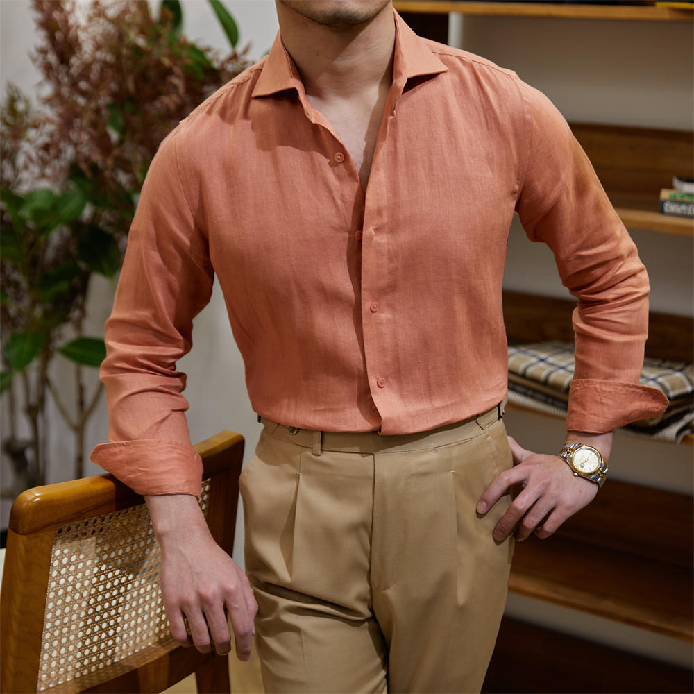 Camisa "Monaco" de Lino, Manga Larga