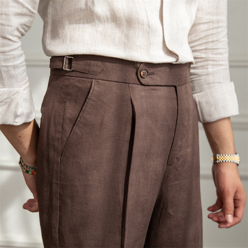 Pantalón "Monte Carlo" de Lino con Pliegue
