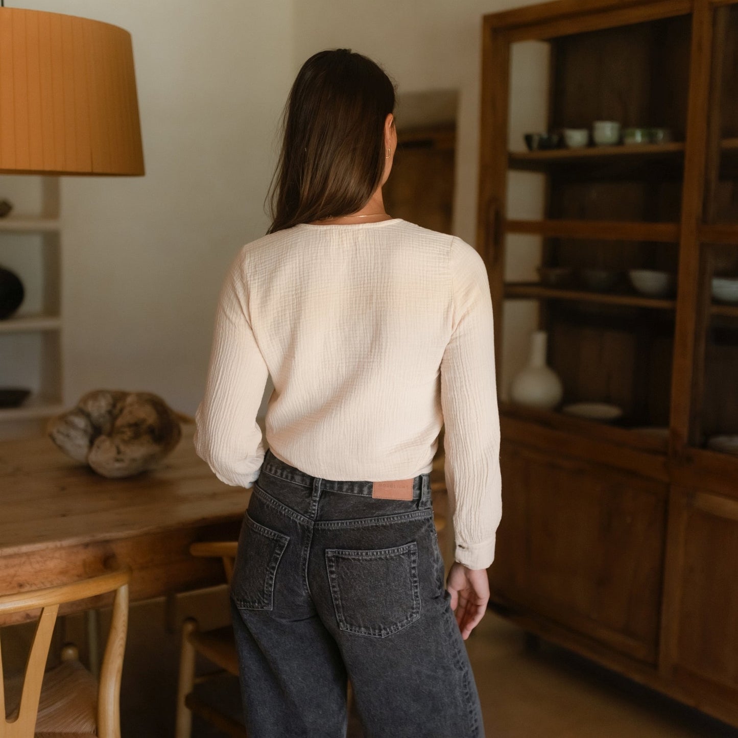 Blusa cruzada de muselina Freda