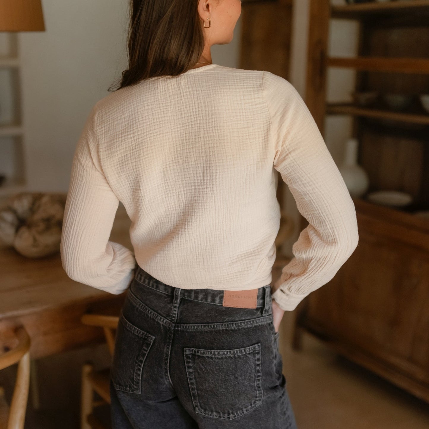 Blusa cruzada de muselina Freda