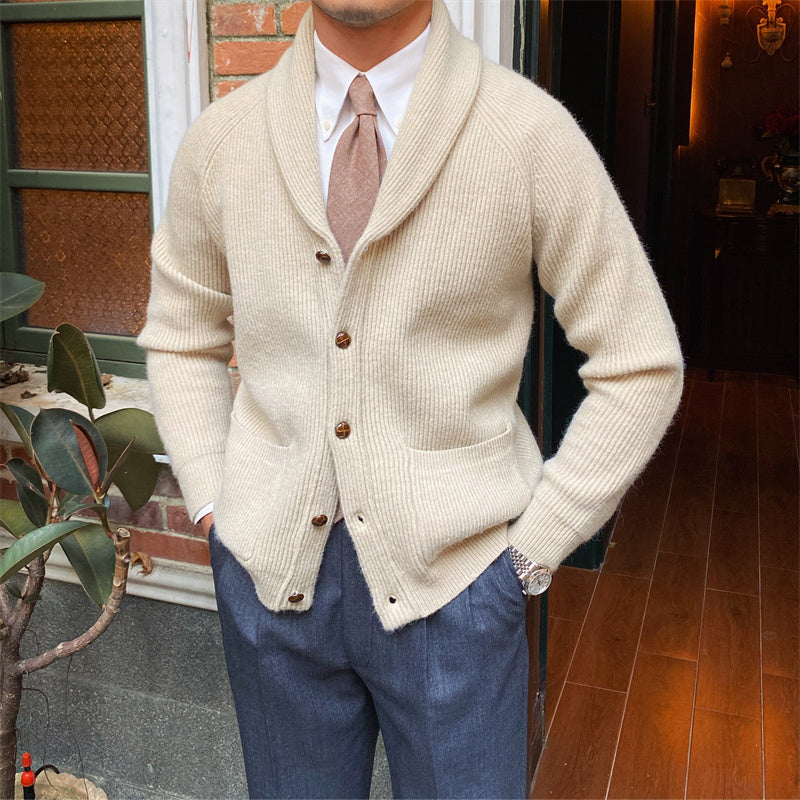 Cárdigan Tejido "Bond Street" con Cuello Solapa