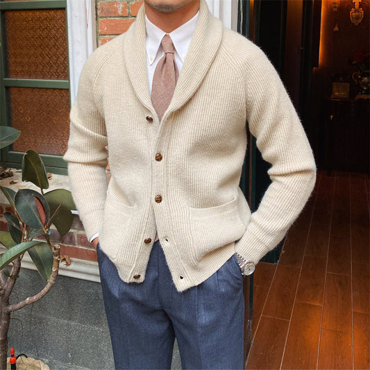 Cárdigan Tejido "Bond Street" con Cuello Solapa