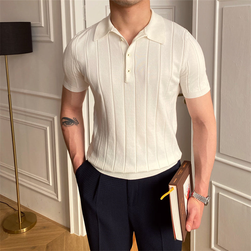 Playera Polo Tejida "Elegance" con Pliegue
