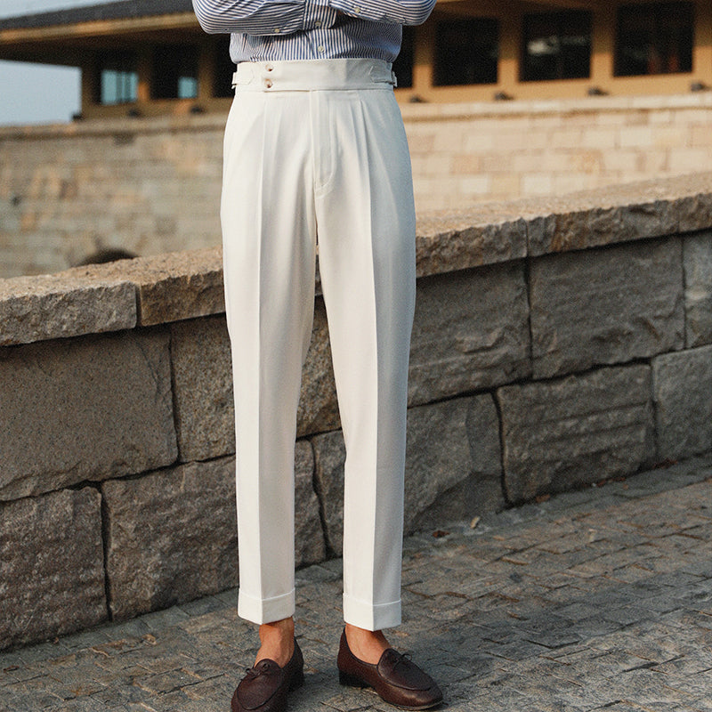 Pantalón "Lorenzo" con Pliegue y Doble Botón