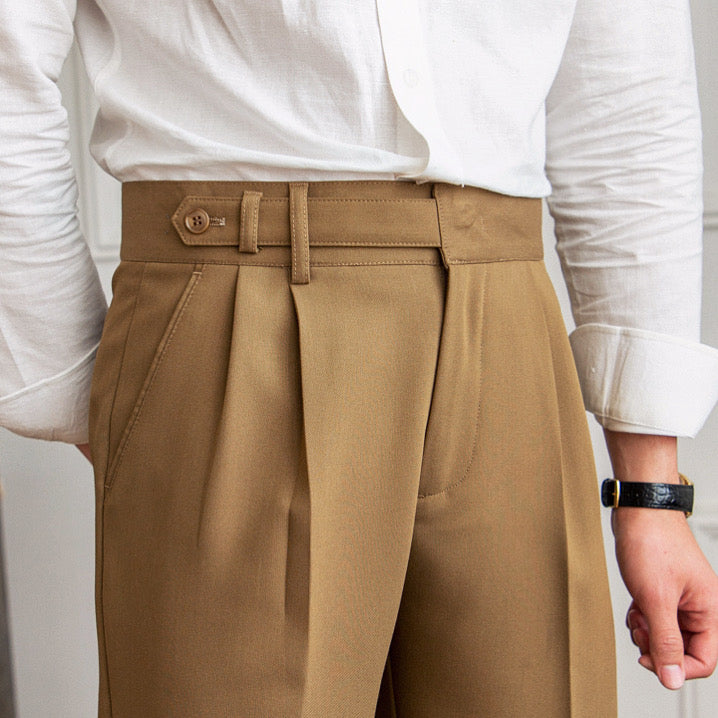 Pantalón "Americano" con Doble Pliegue