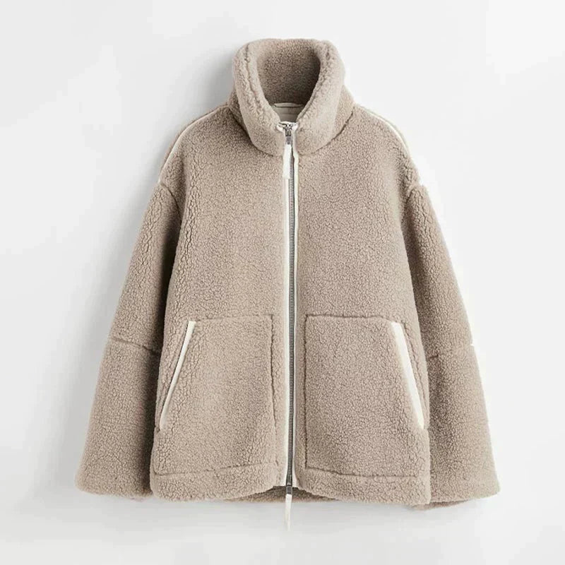 Silvana | Chamarra Teddy Oversize Cuello Alto