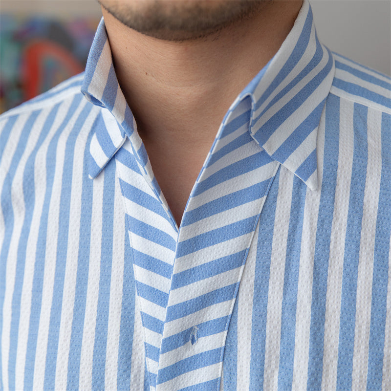 Camisa "St. Tropez" de Seersucker a Rayas