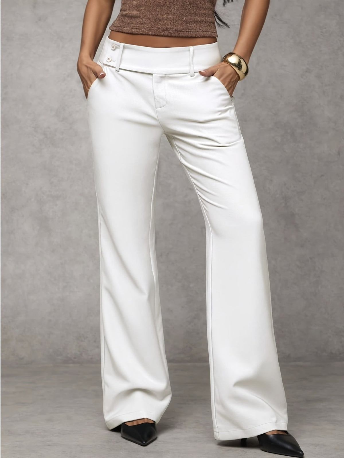 Duna™ | Pantalones Modernos Amplios – Blanco