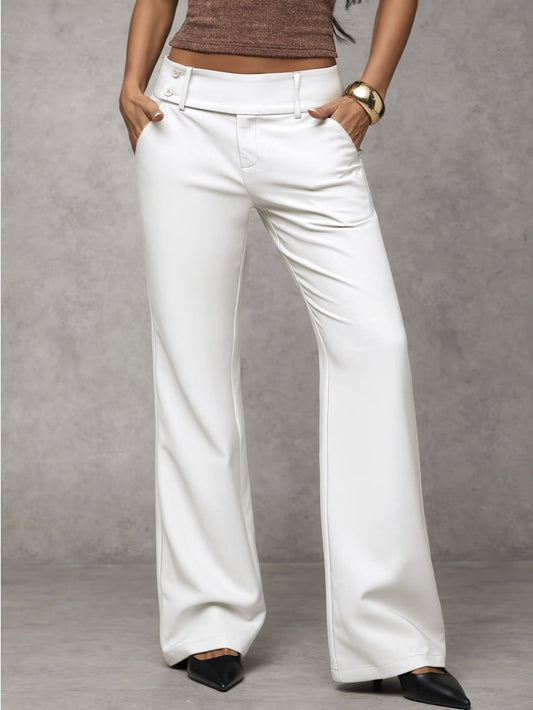 Duna™ | Pantalones Modernos Amplios – Blanco