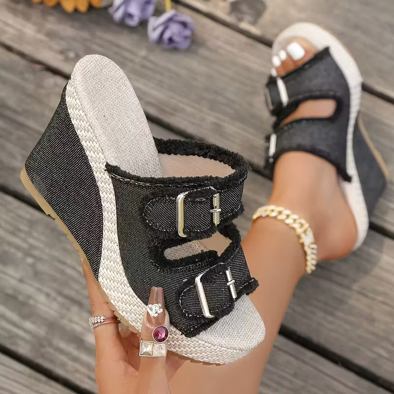 Atelier | Sandalias de Plataforma con Borde Deshilachado