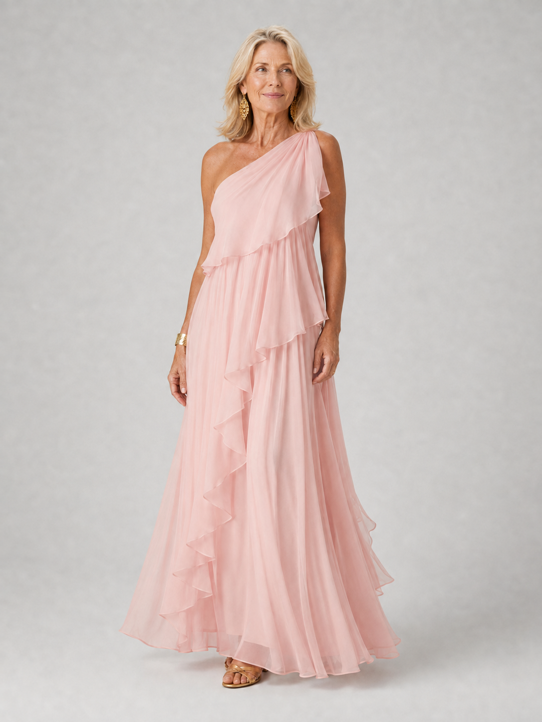 Victoria | Vestido Largo de Mujer de un Solo Hombro con Olanes