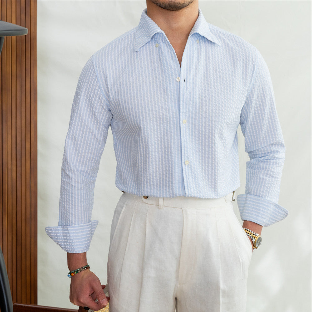 Camisa "Bagatelle" de Seersucker a Rayas