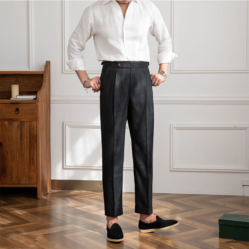 Pantalón "Monte Carlo" de Lino con Pliegue