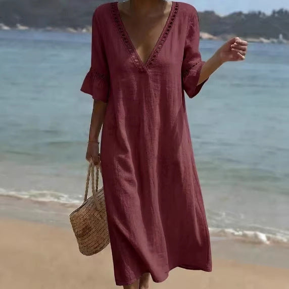 ELARA | Vestido Maxi Fresco, Cómodo y Favorecedor, Estilo Playero