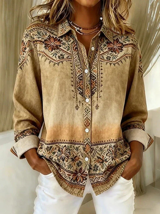 Martha | Blusa Vintage Floreada con Botones