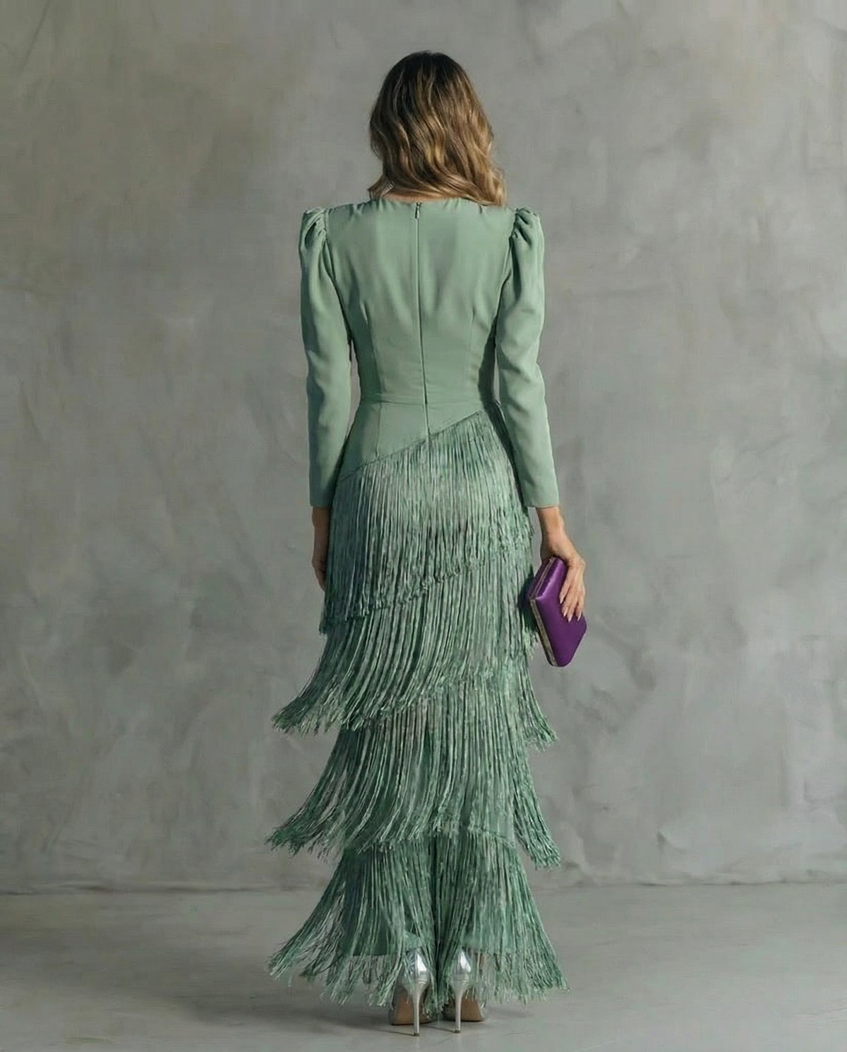 Chiara | Vestido Midi de Mujer con Mangas de Flecos