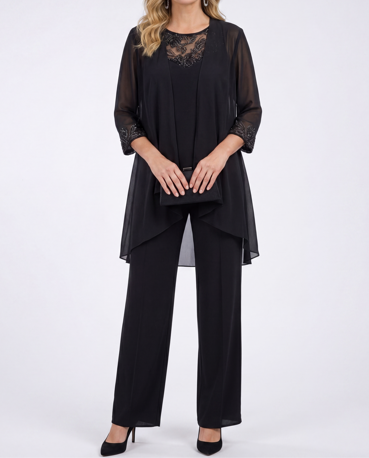 Éléonore | Conjunto de Saco con Caída y Pantalón Amplio