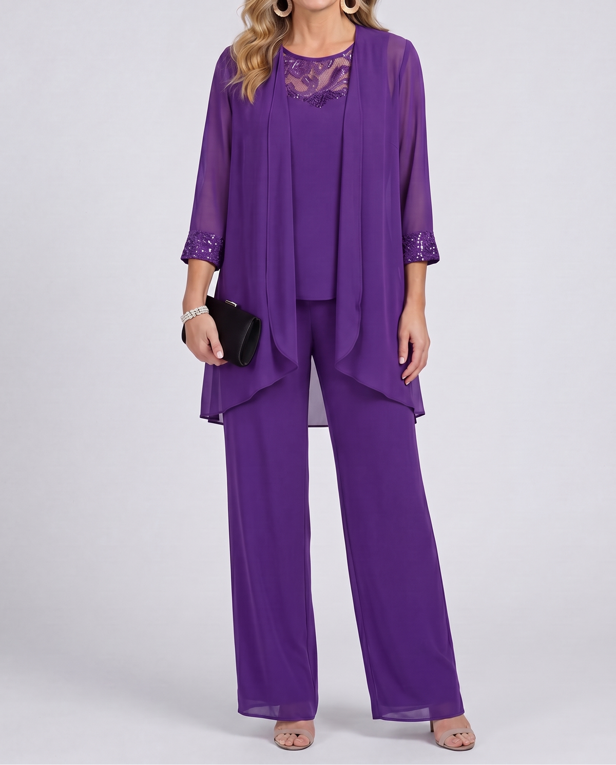 Éléonore | Conjunto de Saco con Caída y Pantalón Amplio