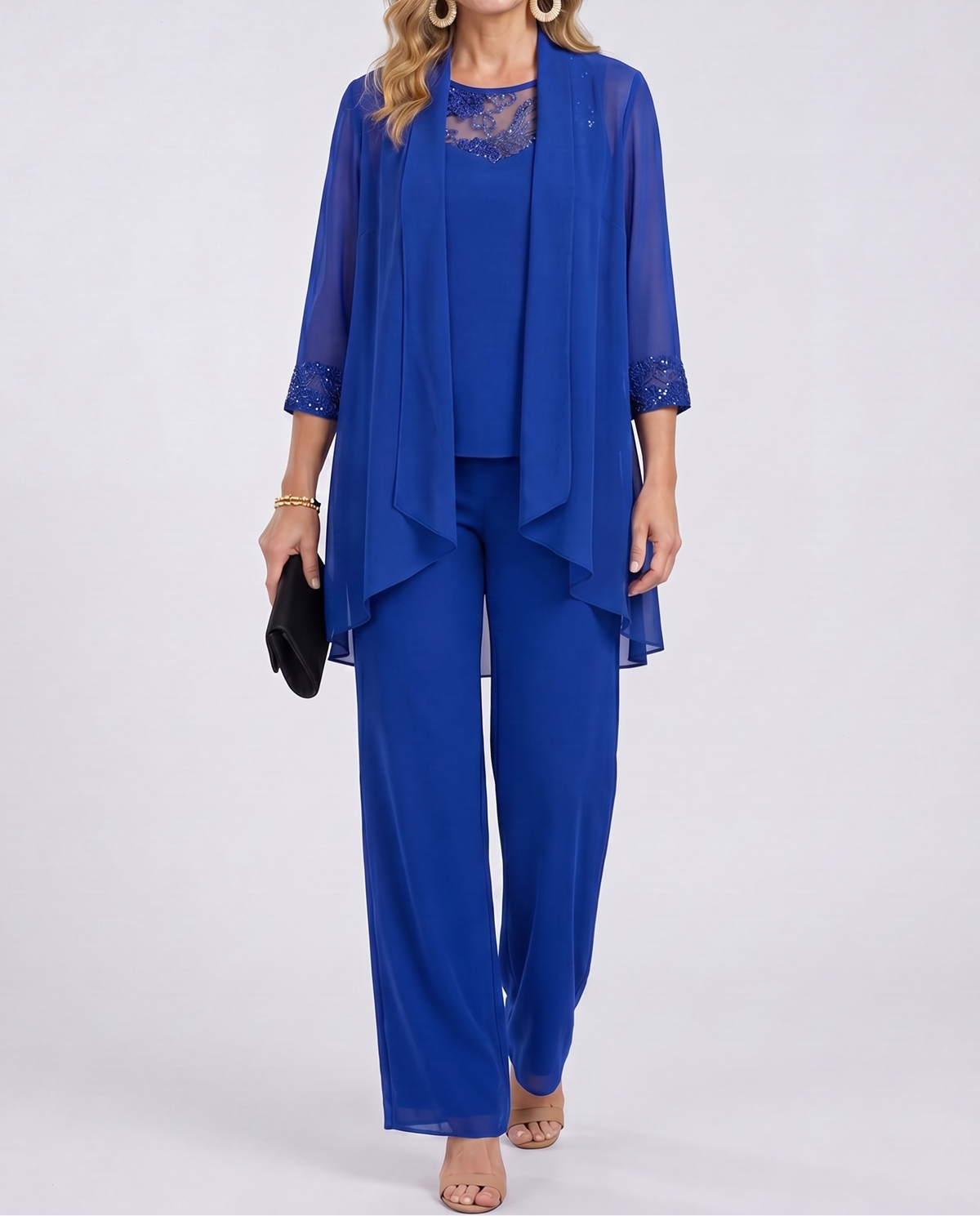Éléonore | Conjunto de Saco con Caída y Pantalón Amplio