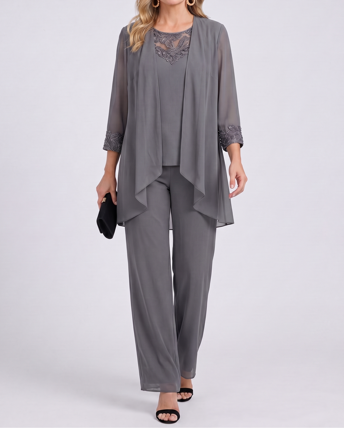 Éléonore | Conjunto de Saco con Caída y Pantalón Amplio