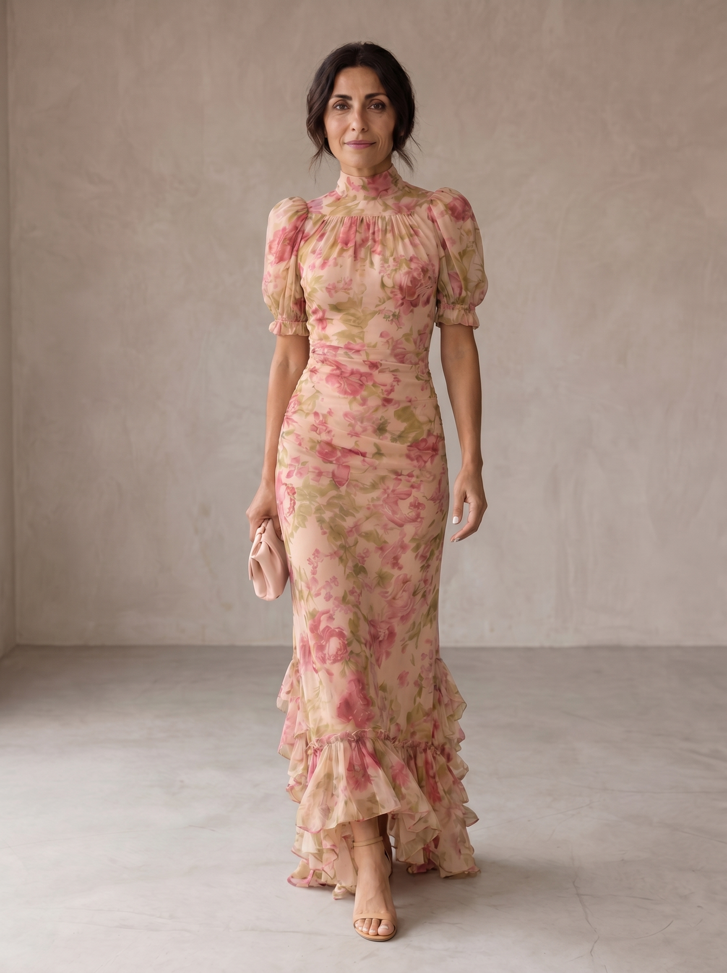 Rosalie | Floral Chiffon Long Dress