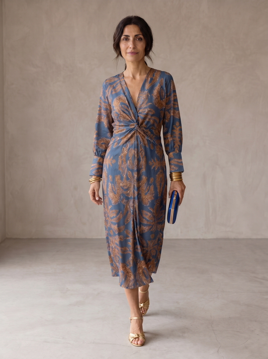 Celeste | Midi Dress with Floral Elegance