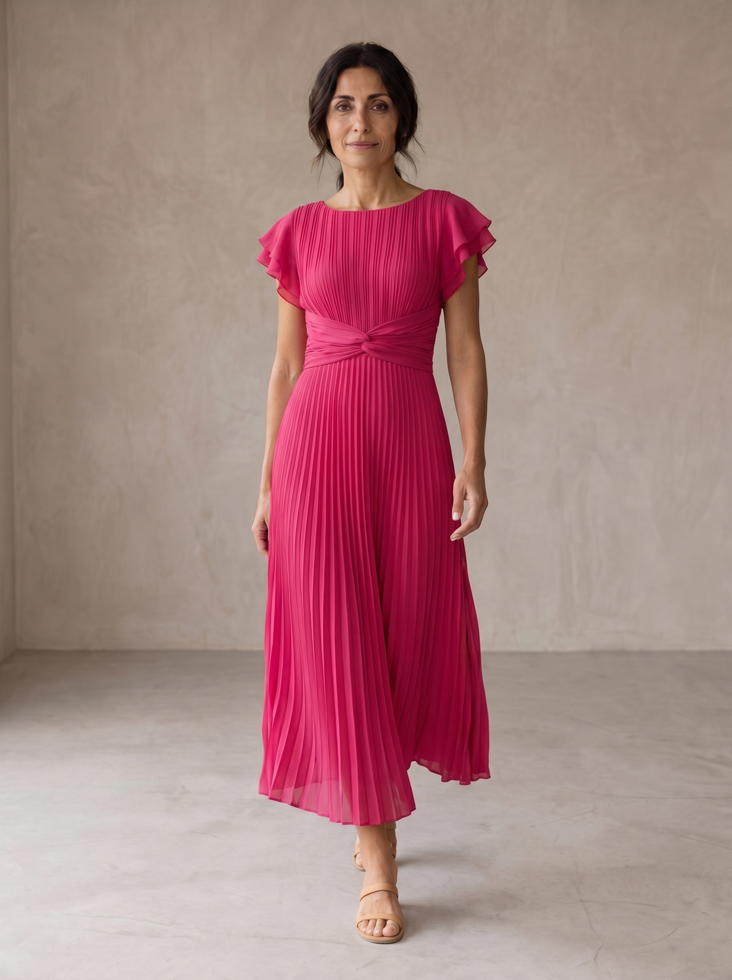 Seraphina | Elegant Pleated Maxi Dress with Tie Waist