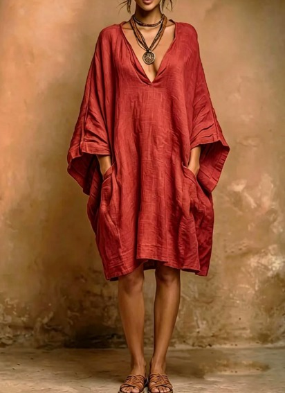 Fiorella – Vestido de Elegancia Relajada en Lino y Algodón