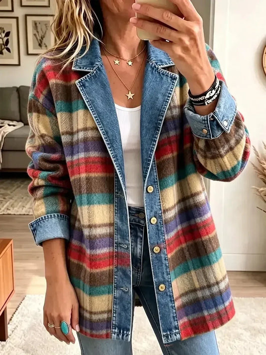 Alicia | Chamarra de Mezclilla Vintage Patchwork para Mujer