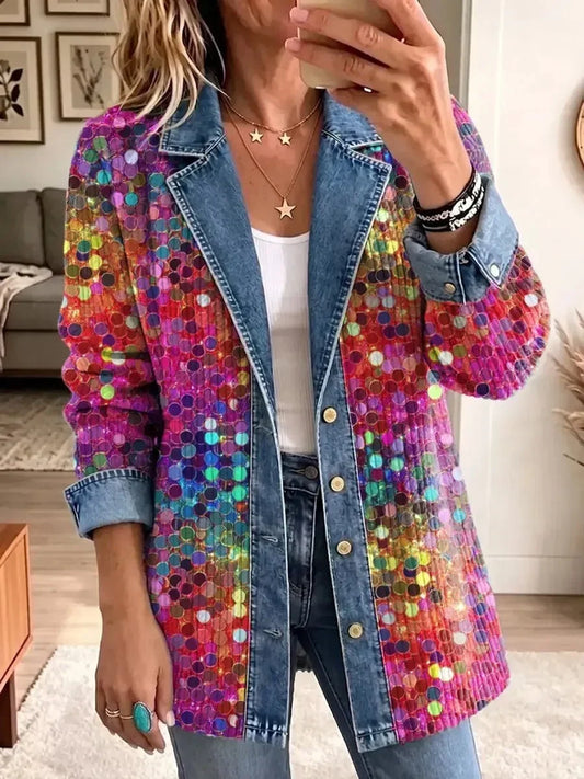 Cecilia | Chamarra Retro de Lentejuelas Brillantes
