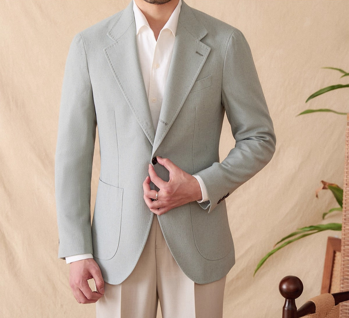 Chamarra Blazer Deportiva "Monaco" de Mezcla de Lino