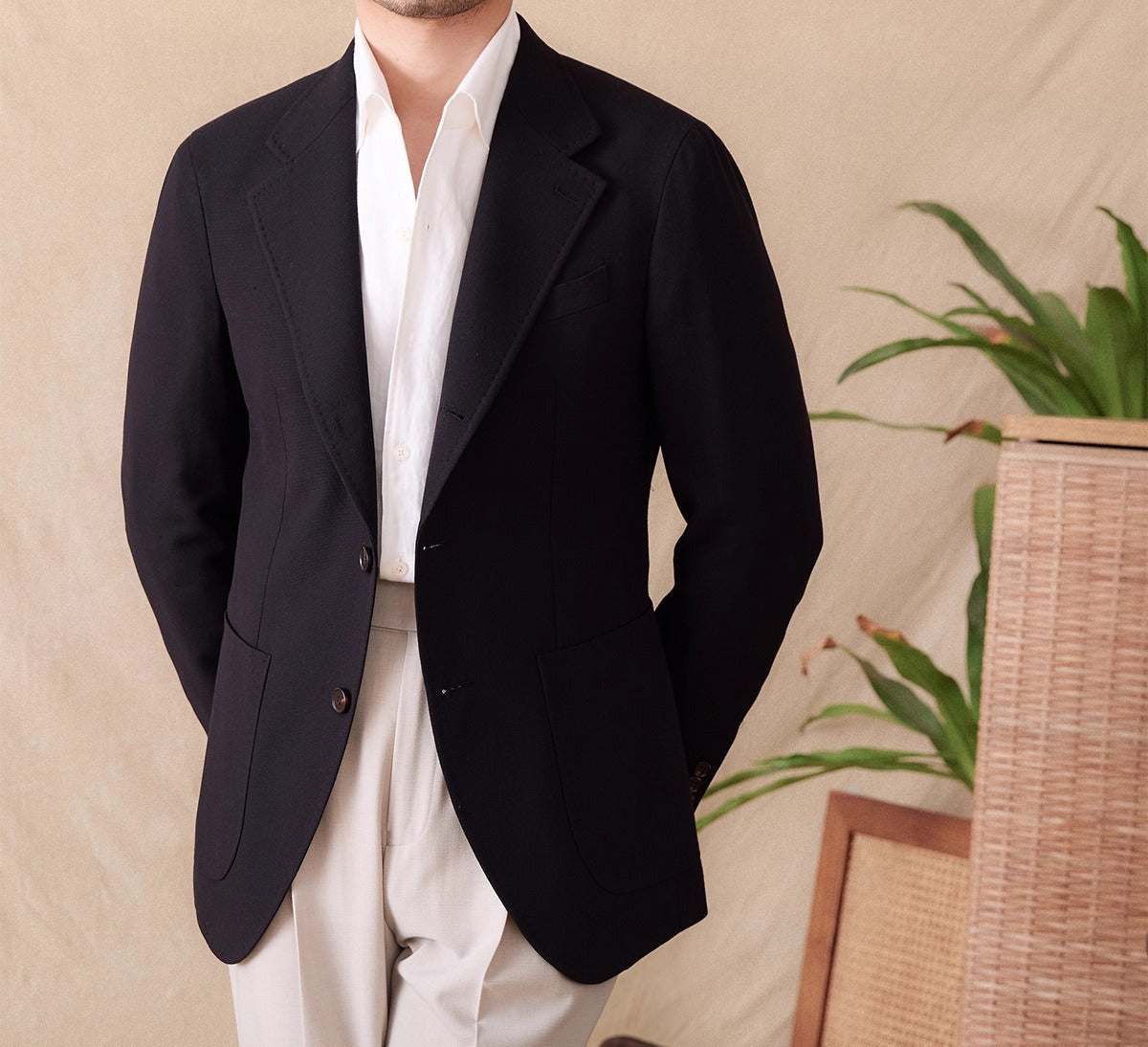 Chamarra Blazer Deportiva "Monaco" de Mezcla de Lino