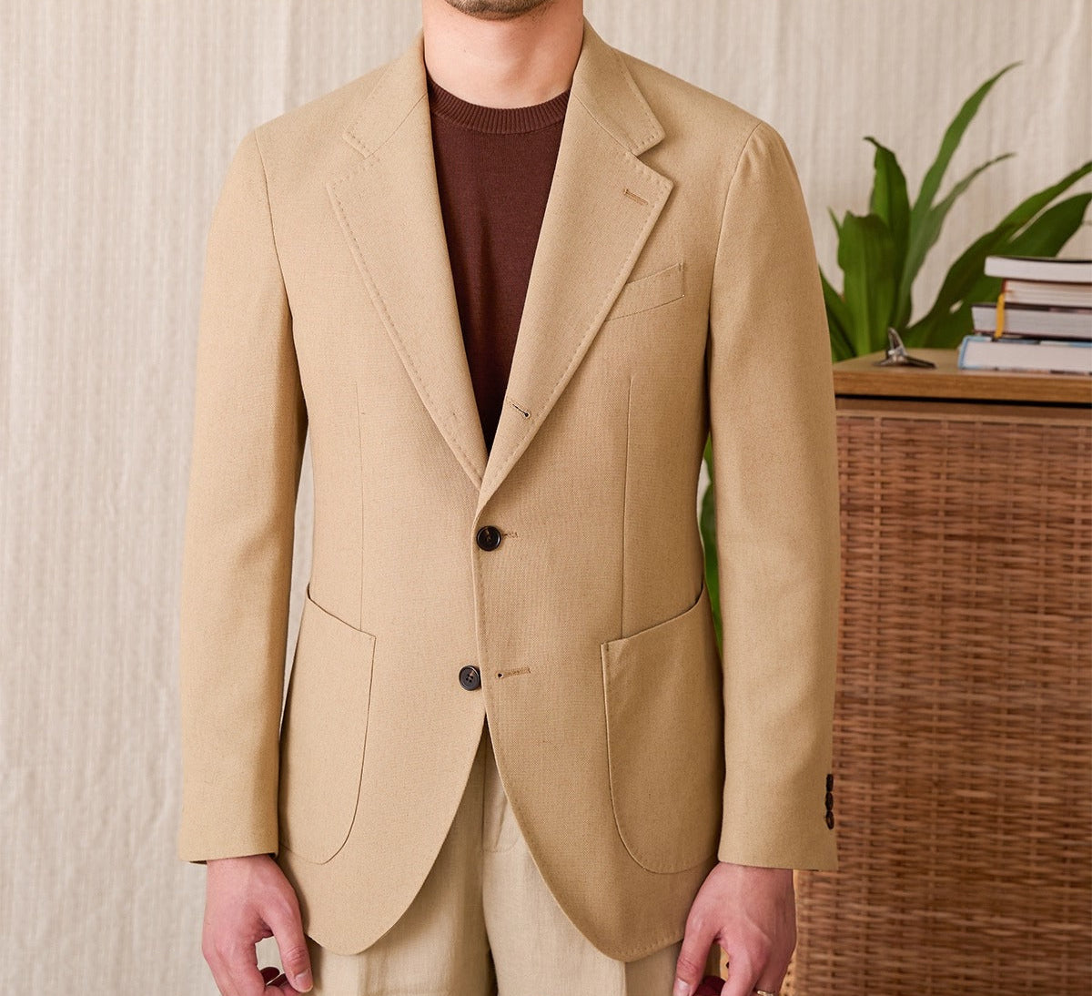 Chamarra Blazer Deportiva "Monaco" de Mezcla de Lino