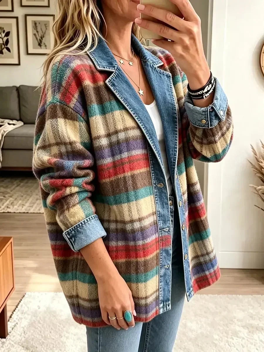 Alicia | Chamarra de Mezclilla Vintage Patchwork para Mujer