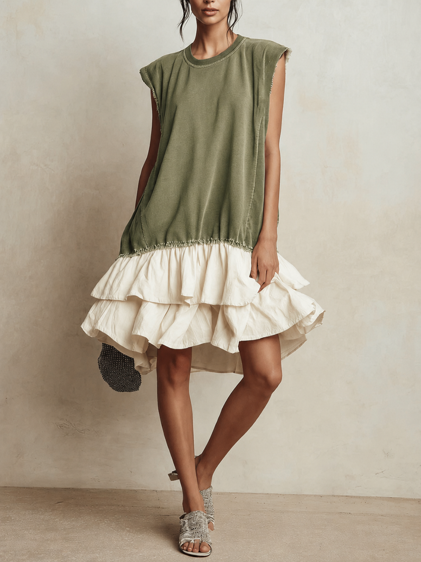 Ilaria | Vestido casual a bloques de color, ajuste amplio, de vacaciones