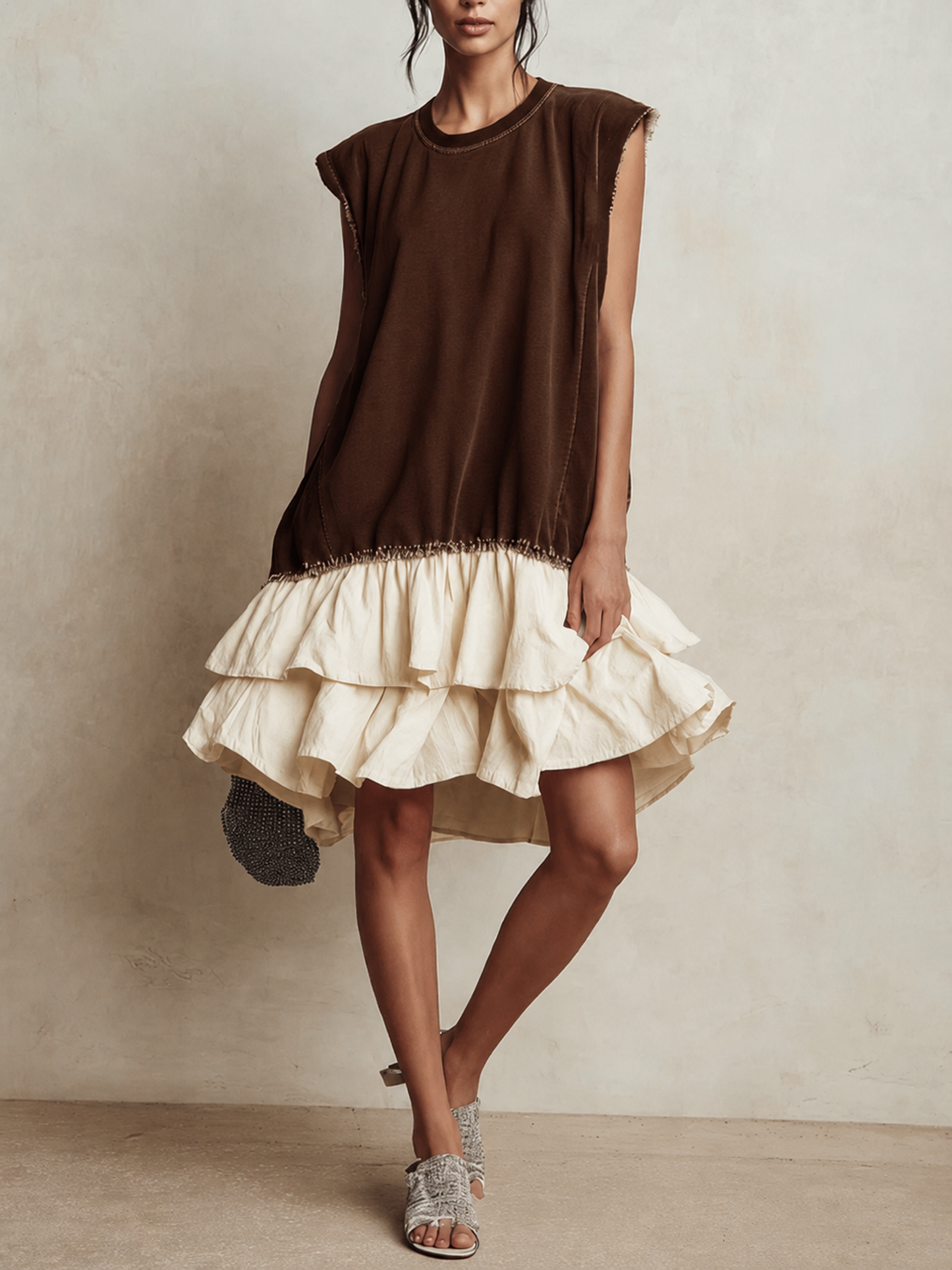 Ilaria | Vestido casual a bloques de color, ajuste amplio, de vacaciones