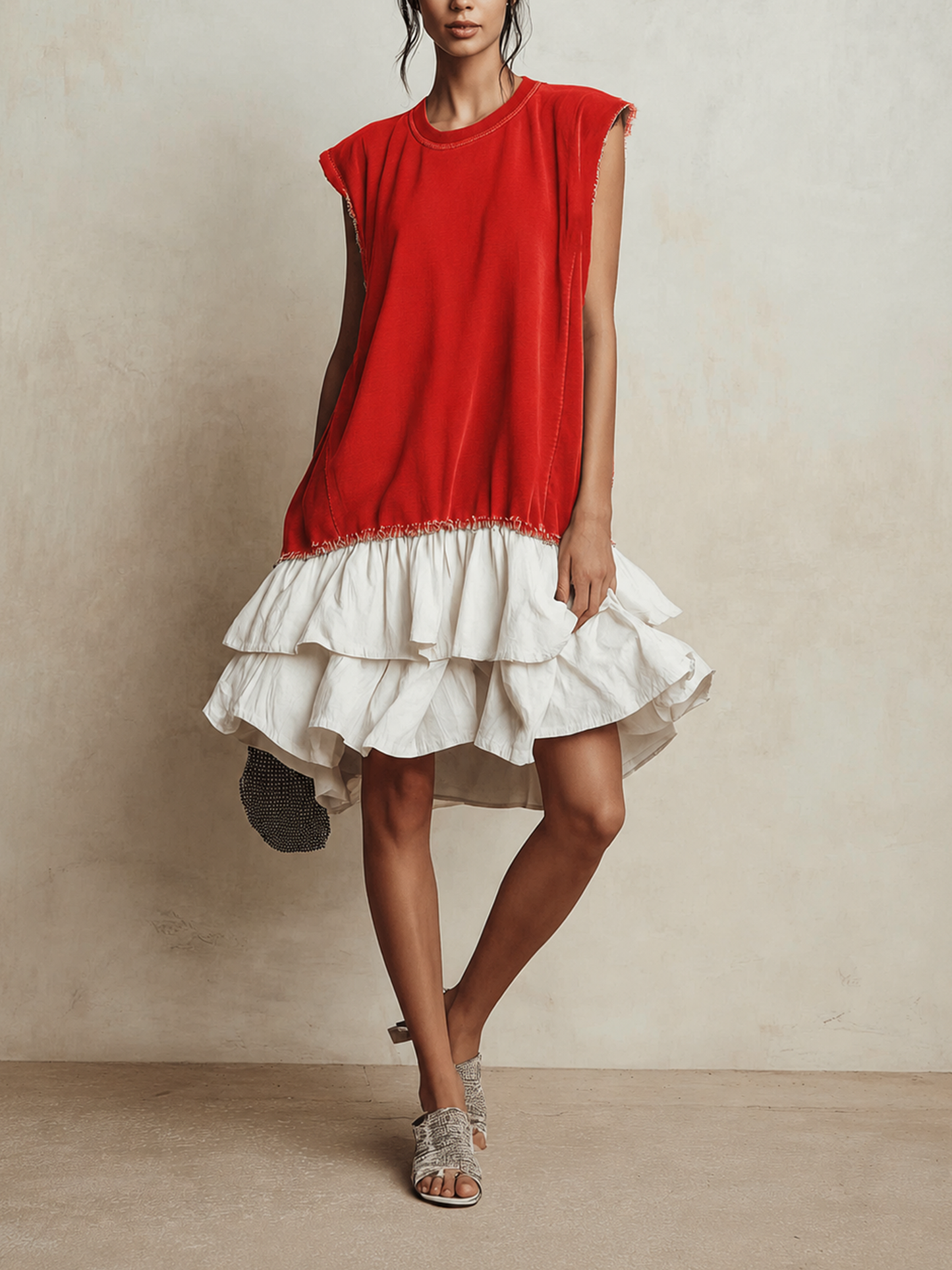 Ilaria | Vestido casual a bloques de color, ajuste amplio, de vacaciones