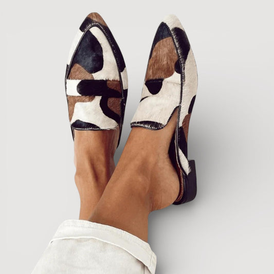 Maria | Mocasines para Mujer Estampado de Vaca