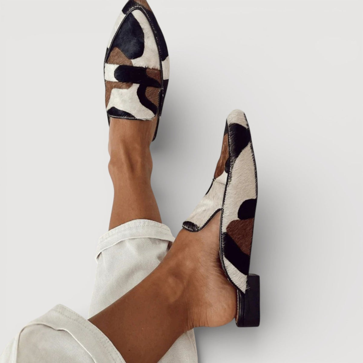 Maria | Mocasines para Mujer Estampado de Vaca