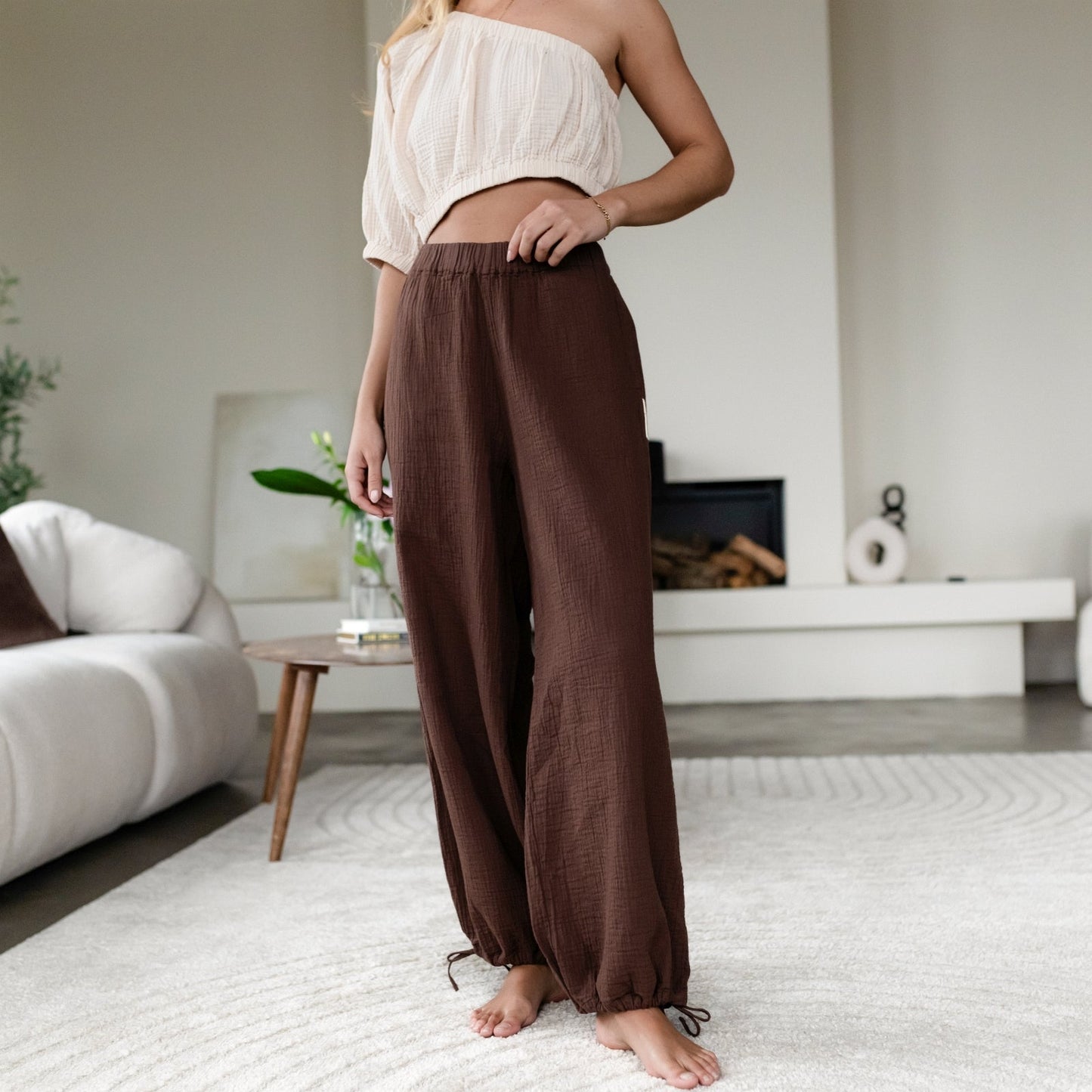 Pantalón globo de muselina Lys