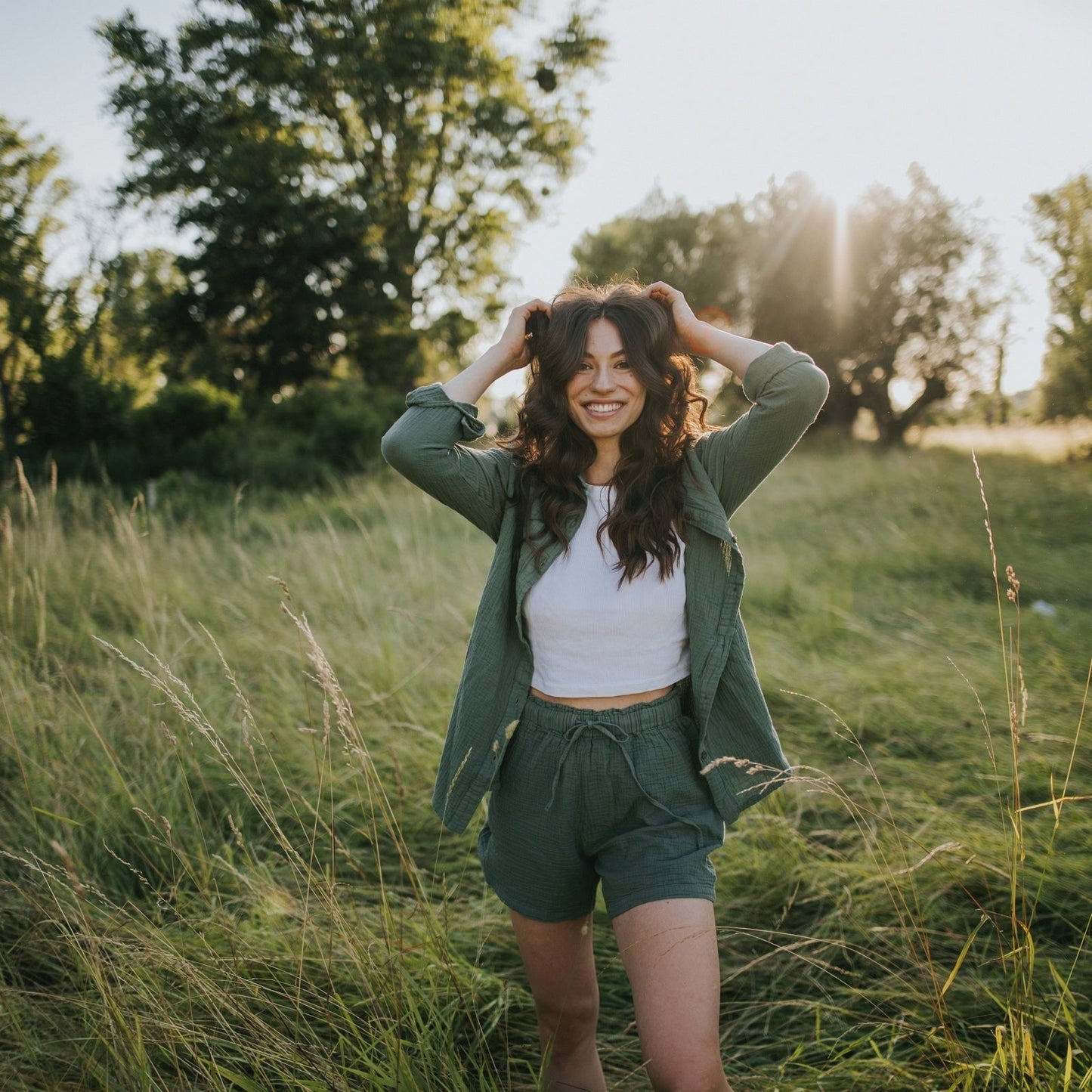 Shorts de muselina Leja
