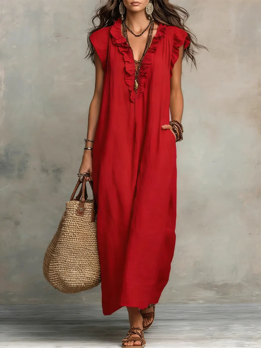 Chiara | Vestido Maxi Bohemio con Escote en V